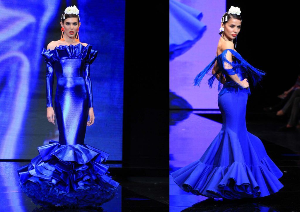 Trajes de flamenca Azul eléctrico - MDMQSFTendencias 2019